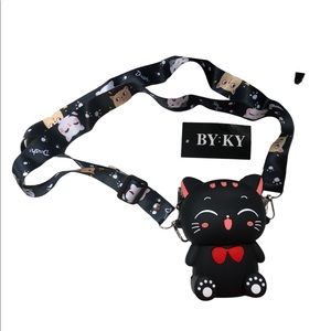 Cat wallet with strap